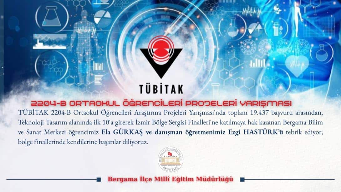 Bergama’da TÜBİTAK Proje Başarısı: BİLSEM Öğrencisi Bölge Finallerinde