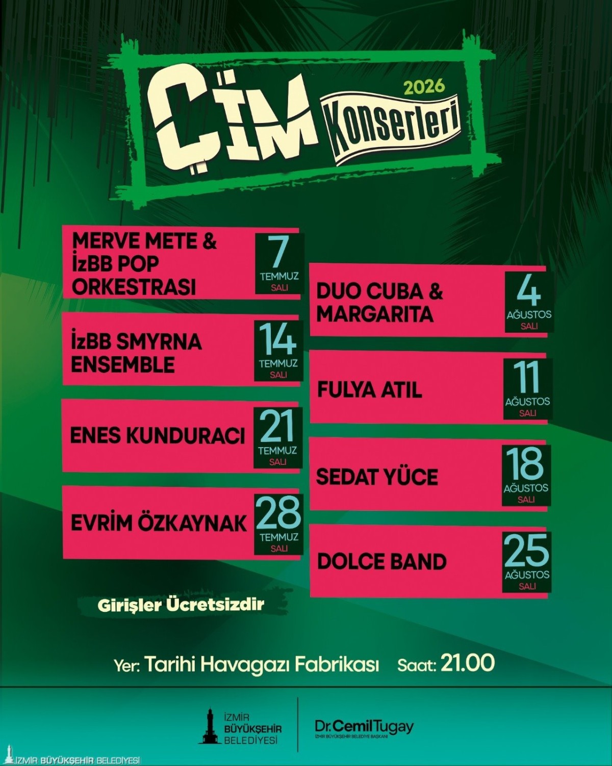 Çim Konserleri yaza renk katacak