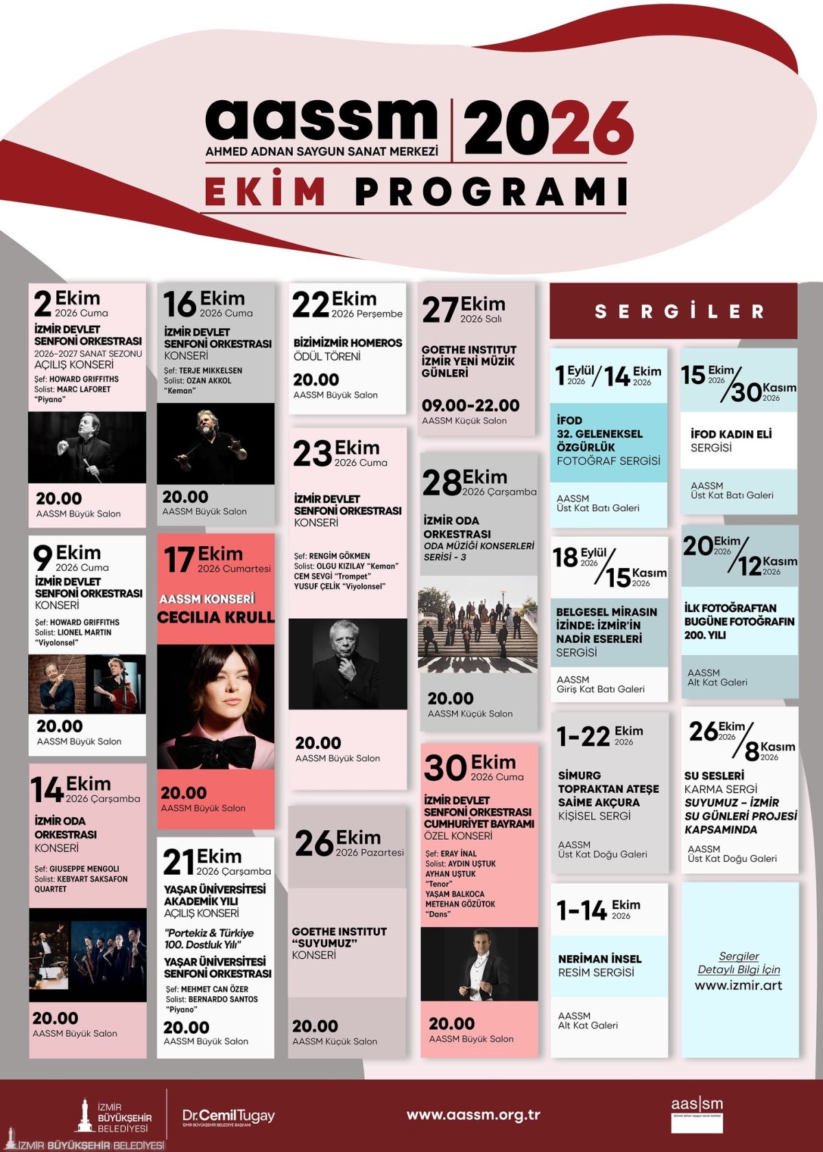 Ekim ayında müzikten sergiye dopdolu program